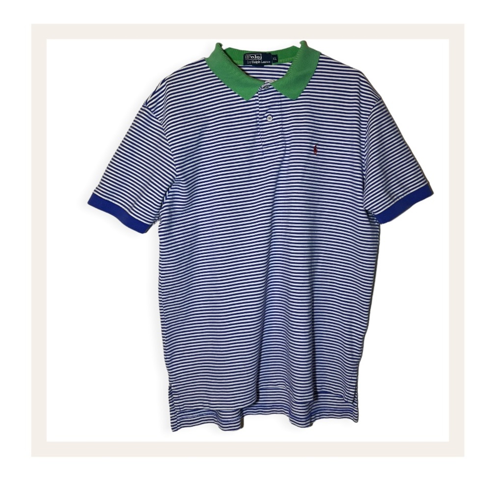 Polo by Ralph Lauren Striped Polo Shirt (Men's XL)